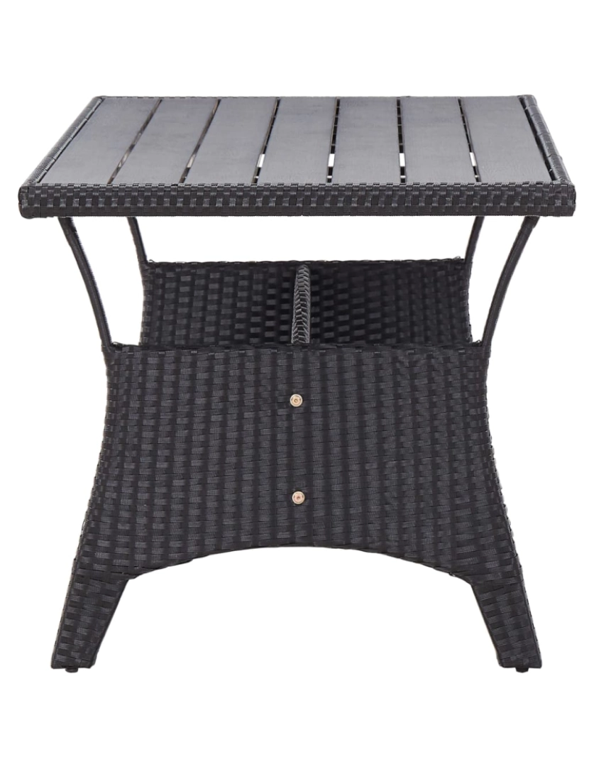 imagem de vidaXL Mesa de jardim 120x70x66 cm vime PE preto4