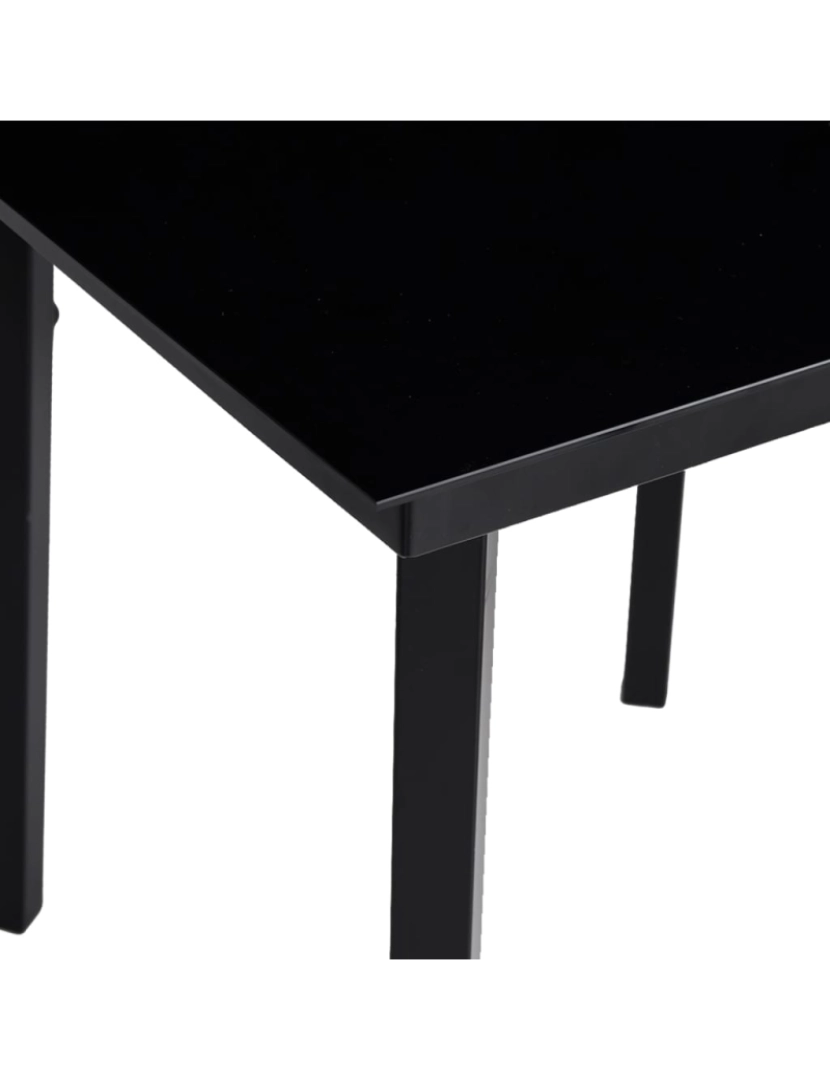 imagem de vidaXL Mesa de jantar para jardim 140x70x74 cm aço e vidro preto6