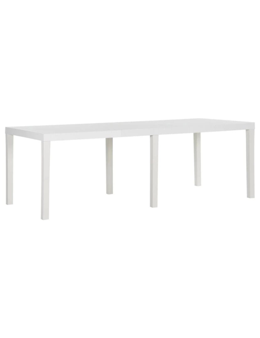 imagem de vidaXL Mesa de jardim 220x90x72 cm PP branco1