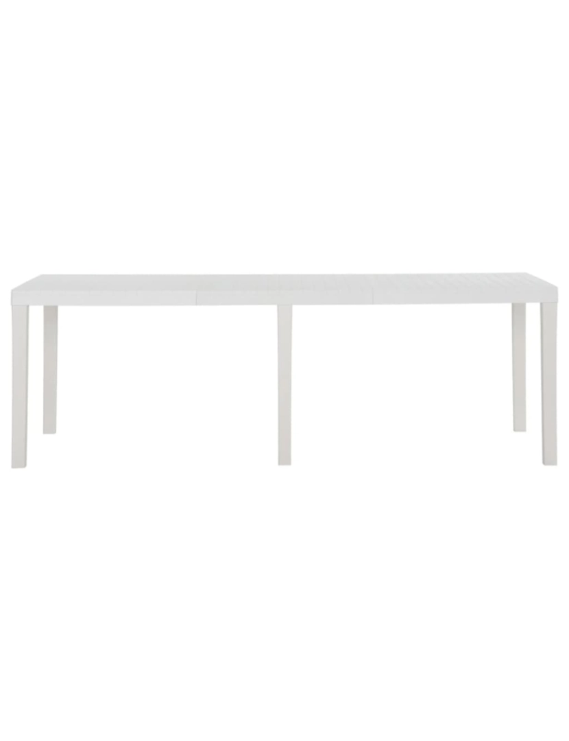 imagem de vidaXL Mesa de jardim 220x90x72 cm PP branco3