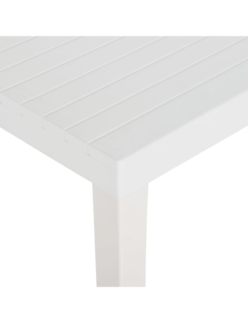 imagem de vidaXL Mesa de jardim 220x90x72 cm PP branco7