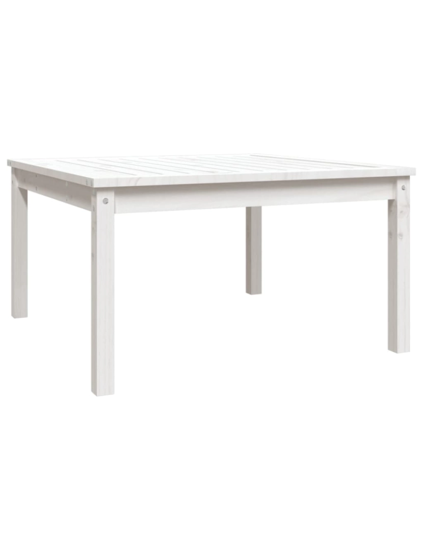 imagem de vidaXL Mesa de jardim 82,5x82,5x45 cm madeira de pinho maciça branco1