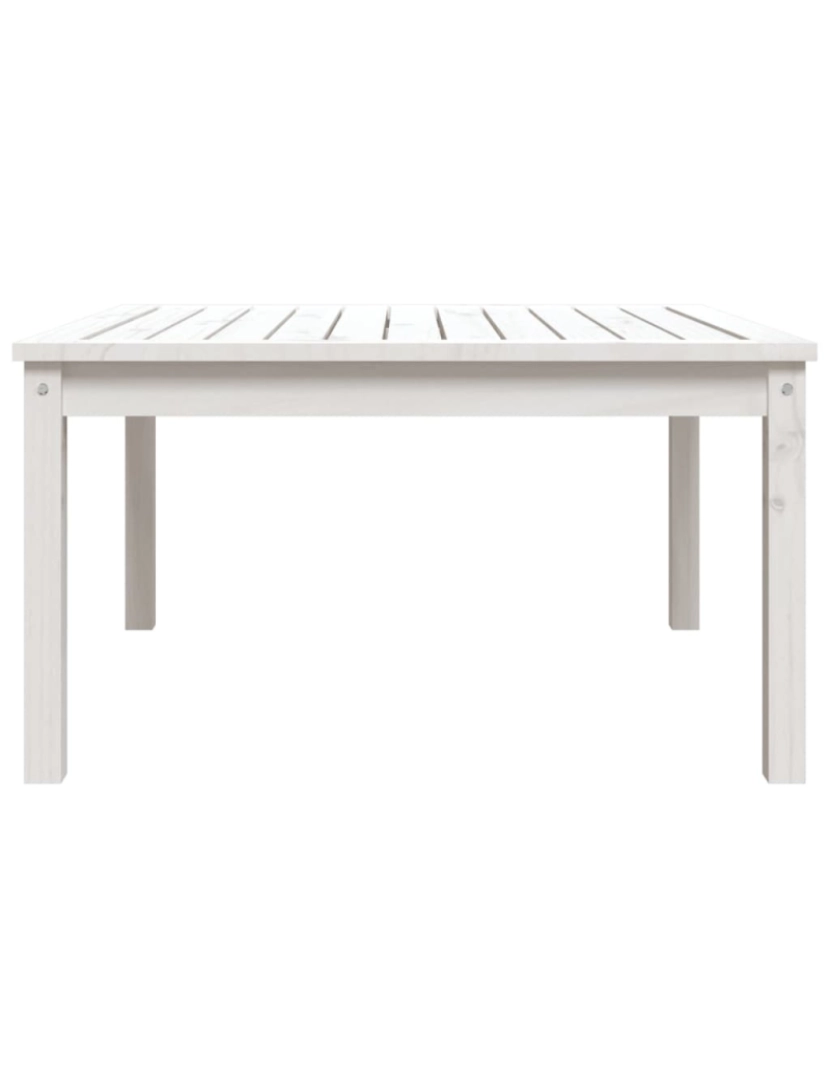 imagem de vidaXL Mesa de jardim 82,5x82,5x45 cm madeira de pinho maciça branco6