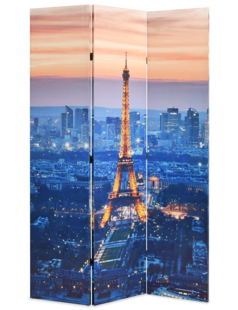 imagem de vidaXL Biombo dobrável Paris à noite 120x170 cm2