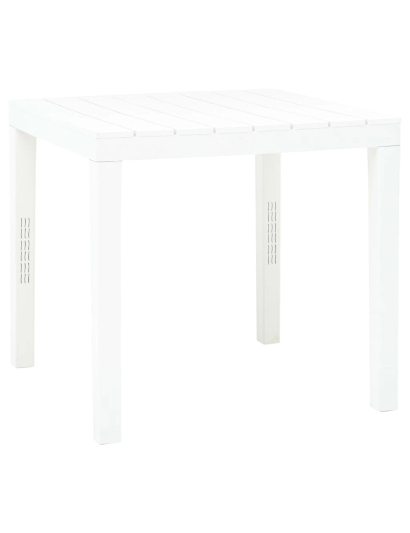 imagem de vidaXL Mesa de jardim 78x78x72 cm plástico branco1