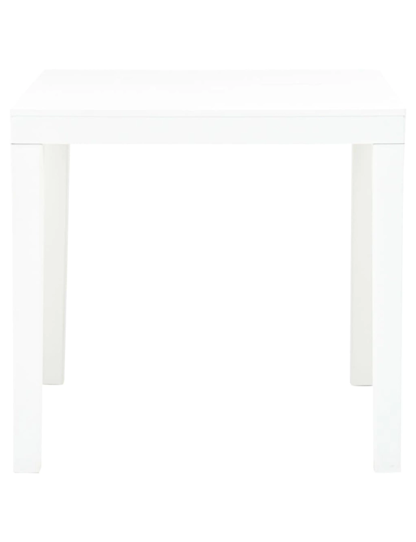 imagem de vidaXL Mesa de jardim 78x78x72 cm plástico branco3