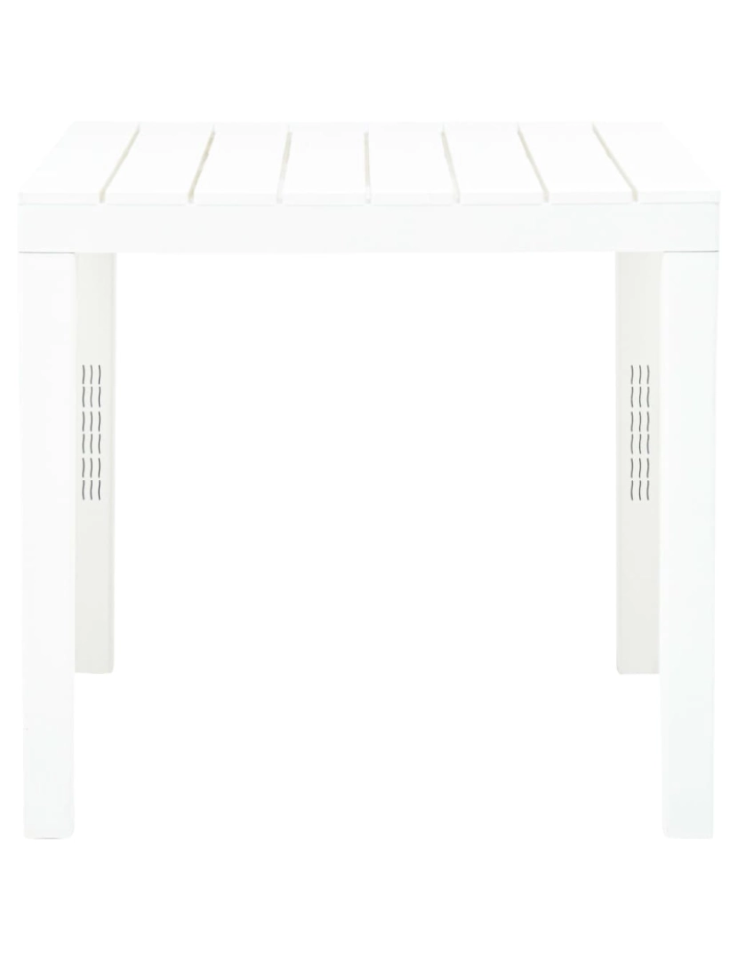 imagem de vidaXL Mesa de jardim 78x78x72 cm plástico branco4