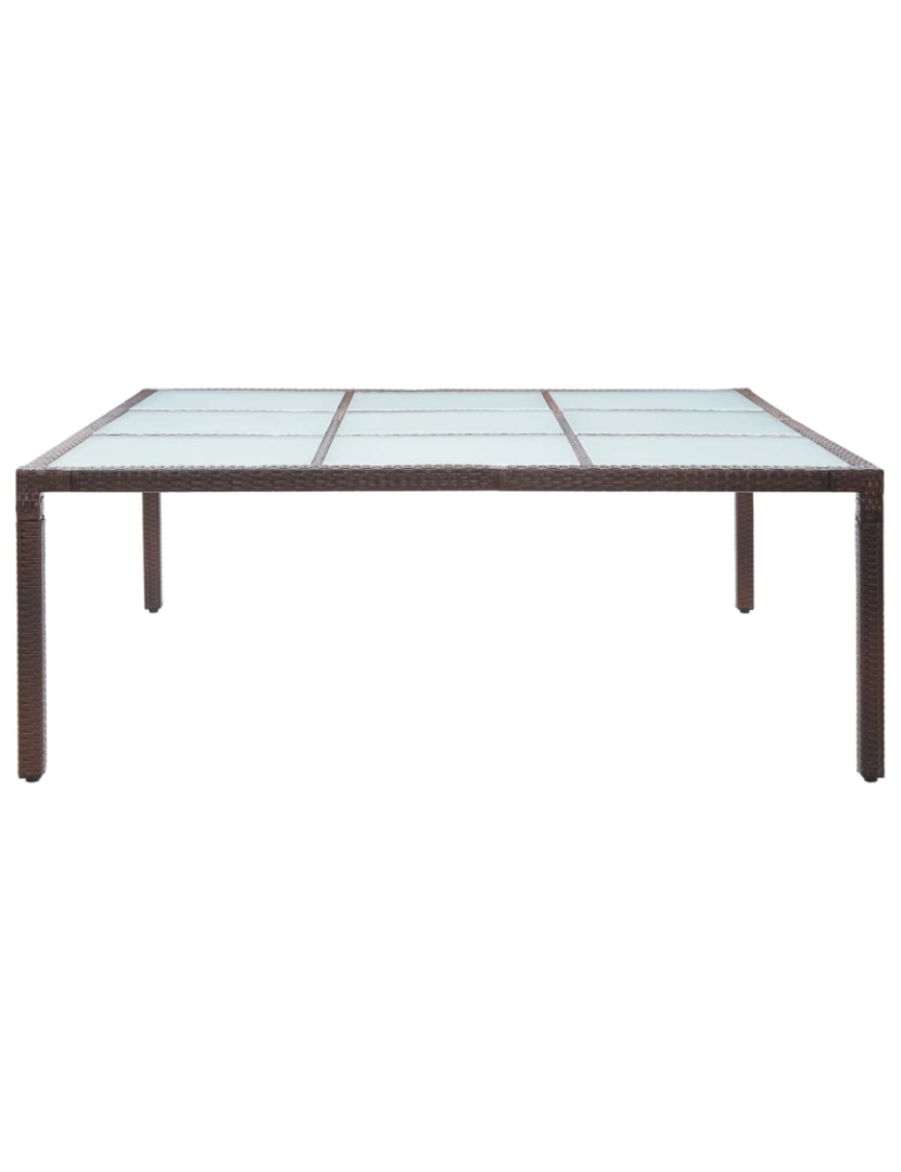 imagem de vidaXL Mesa de jantar para jardim 200x200x74 cm vime PE castanho3