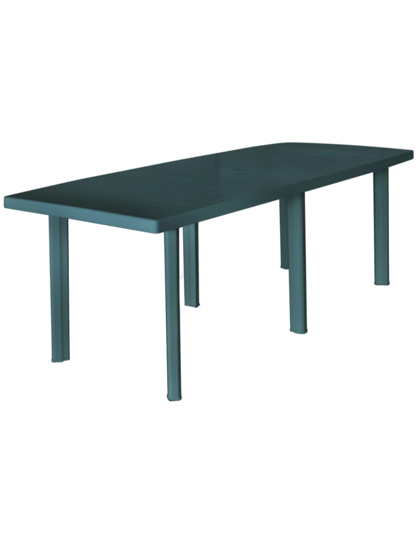 imagem de vidaXL Mesa de jardim 210x96x72 cm plástico verde2