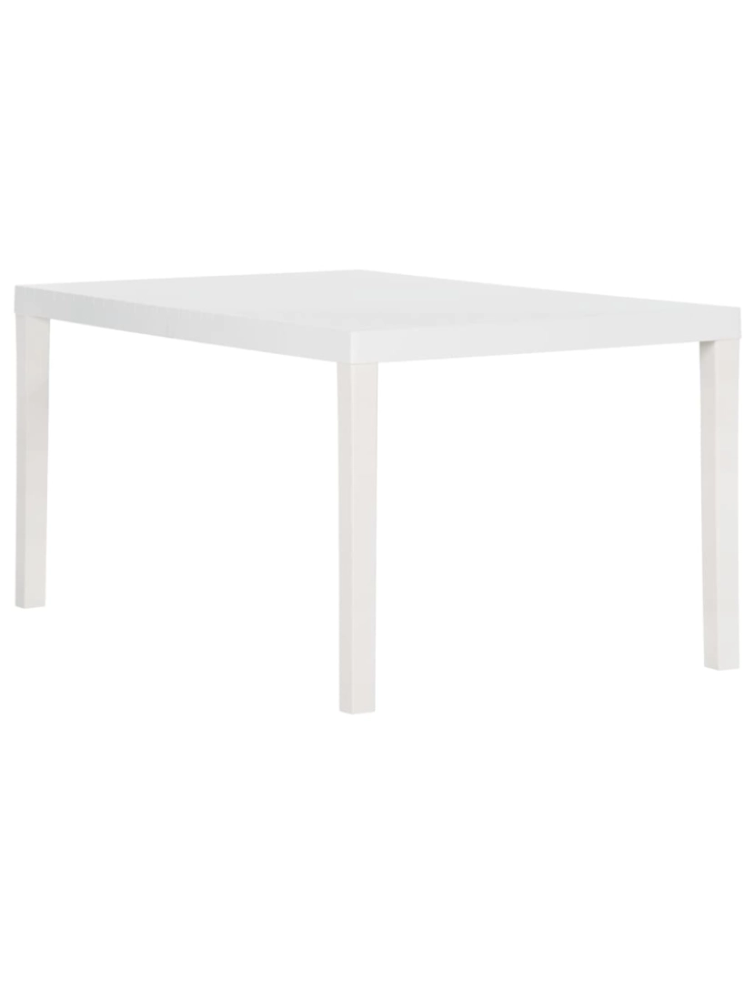 imagem de vidaXL Mesa de jardim 150x90x72 cm PP branco5