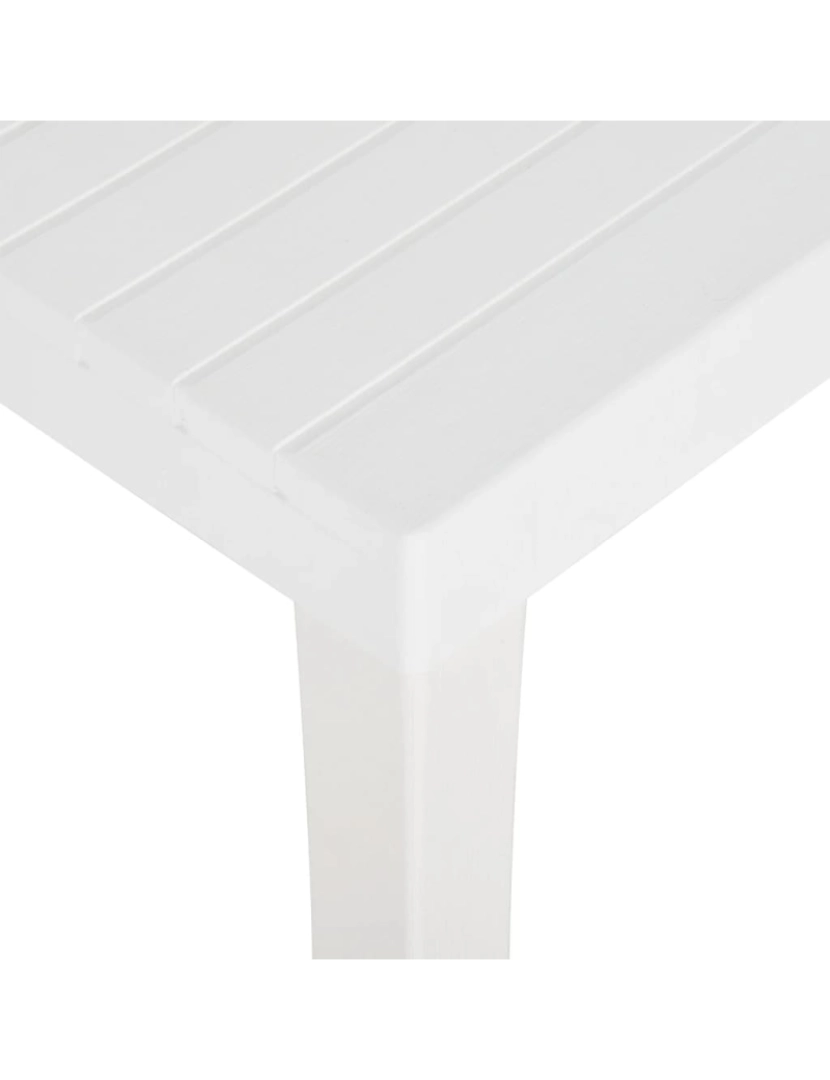 imagem de vidaXL Mesa de jardim 150x90x72 cm PP branco7