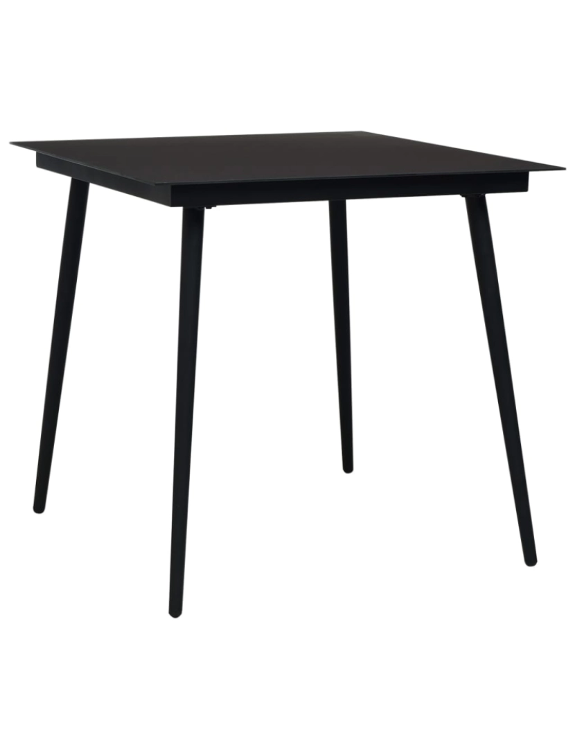 Vidaxl - vidaXL Mesa de jantar para jardim 80x80x74 cm aço e vidro preto