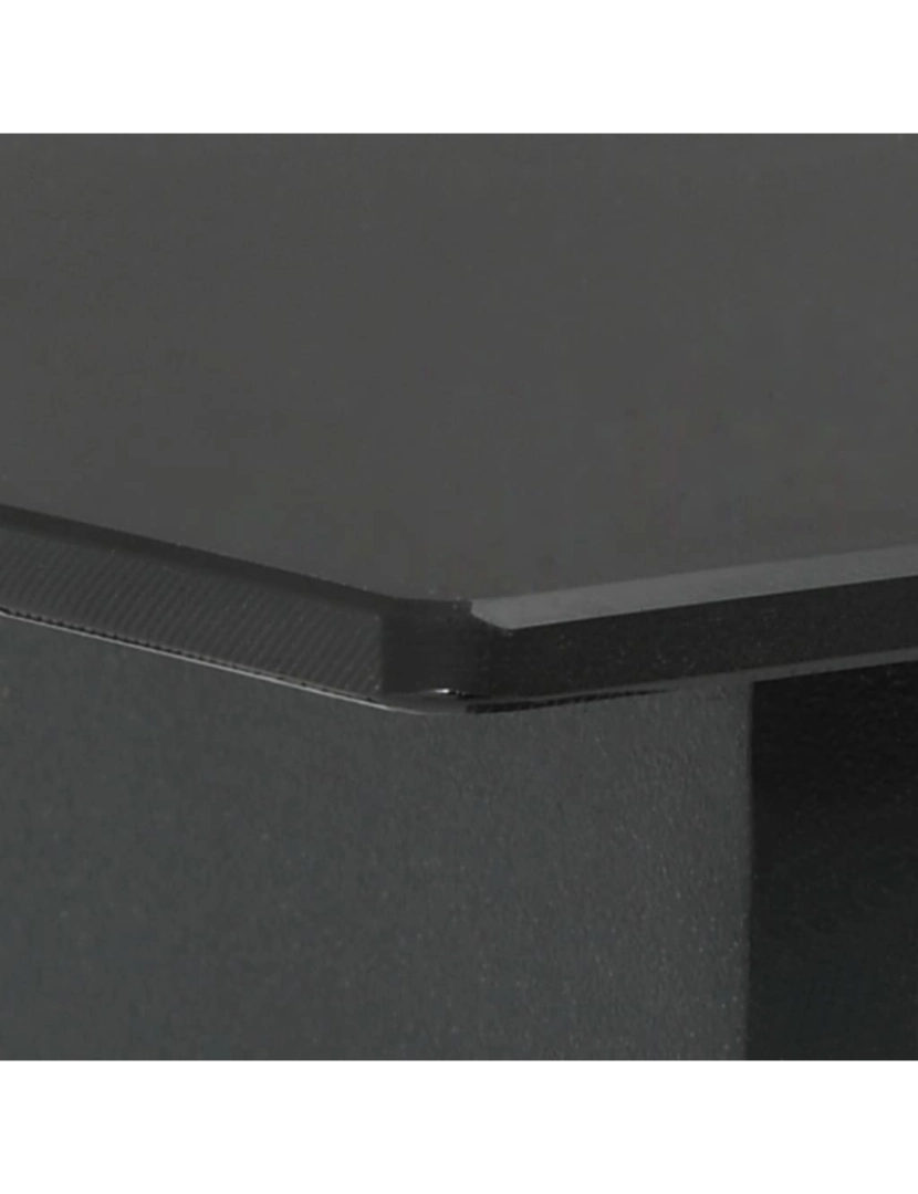 imagem de vidaXL Mesa de jantar para jardim 80x80x74 cm aço e vidro preto4