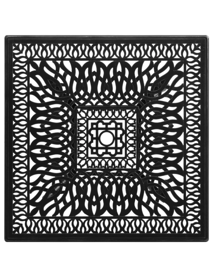 imagem de vidaXL Mesa de jardim 90x90x73 cm alumínio fundido preto4