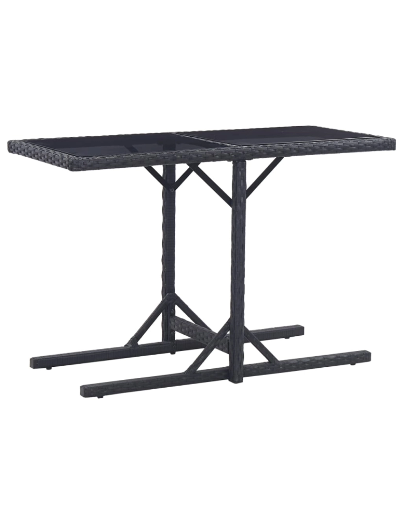 Vidaxl - vidaXL Mesa de jardim 110x53x72 cm vidro e vime PE preto