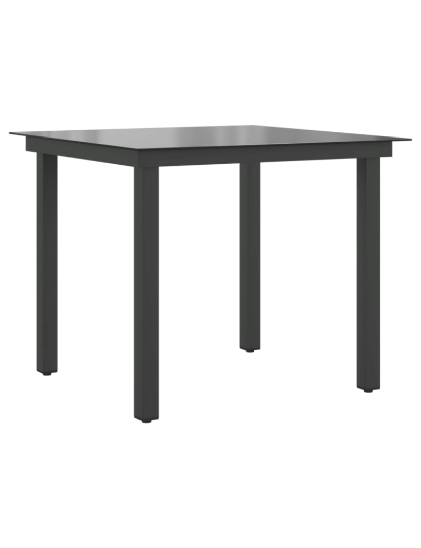 Vidaxl - vidaXL Mesa de jardim em alumínio e vidro 80x80x74 cm preto