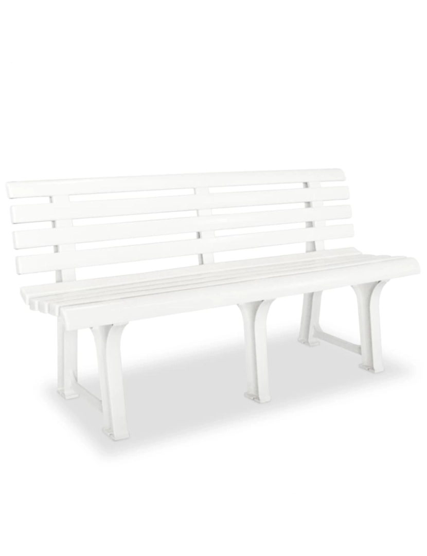 imagem de vidaXL Banco de jardim 145,5 cm plástico branco1