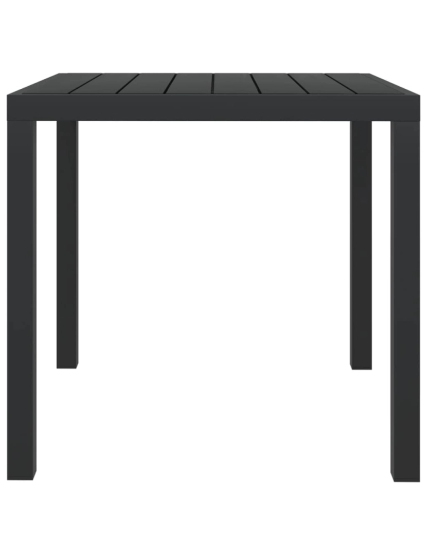 imagem de vidaXL Mesa de jardim em alumínio e WPC 80x80x74 cm preto3