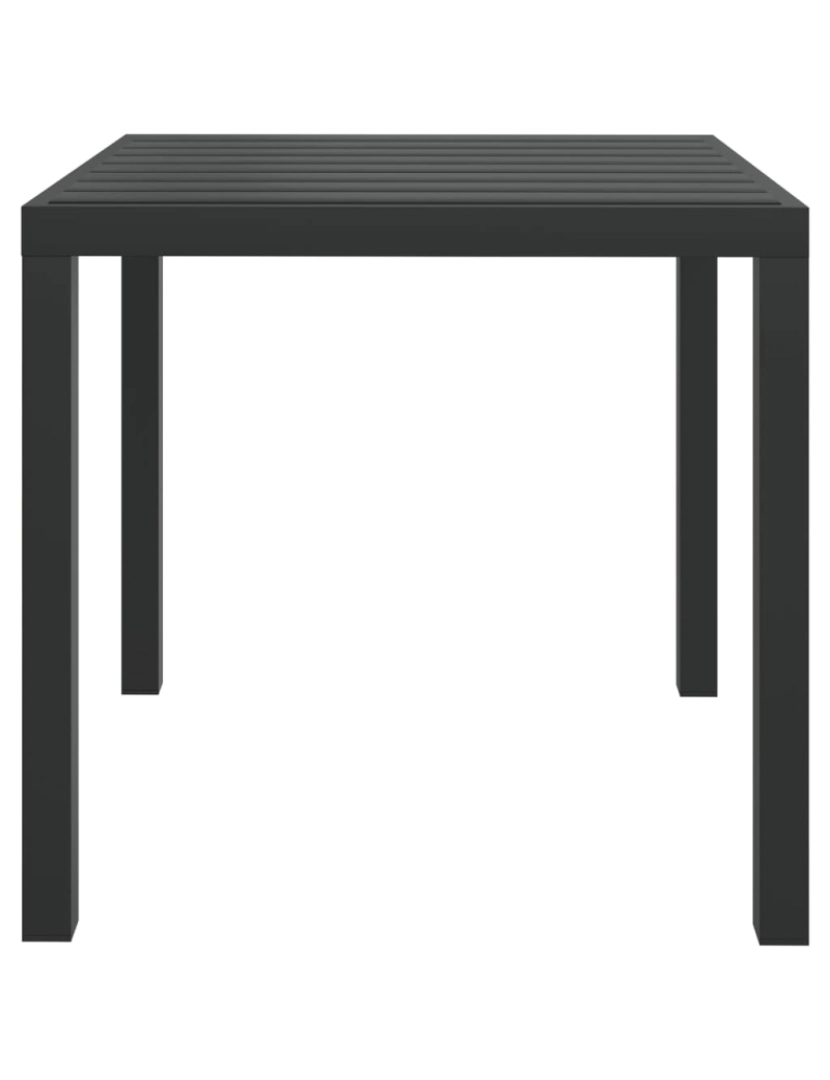 imagem de vidaXL Mesa de jardim em alumínio e WPC 80x80x74 cm preto4