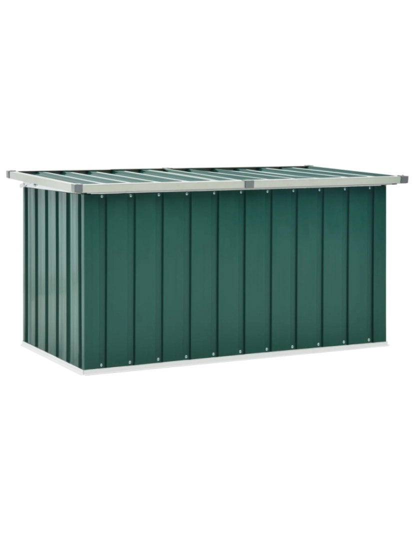 imagem de vidaXL Caixa de arrumação para jardim 129x67x65 cm verde2