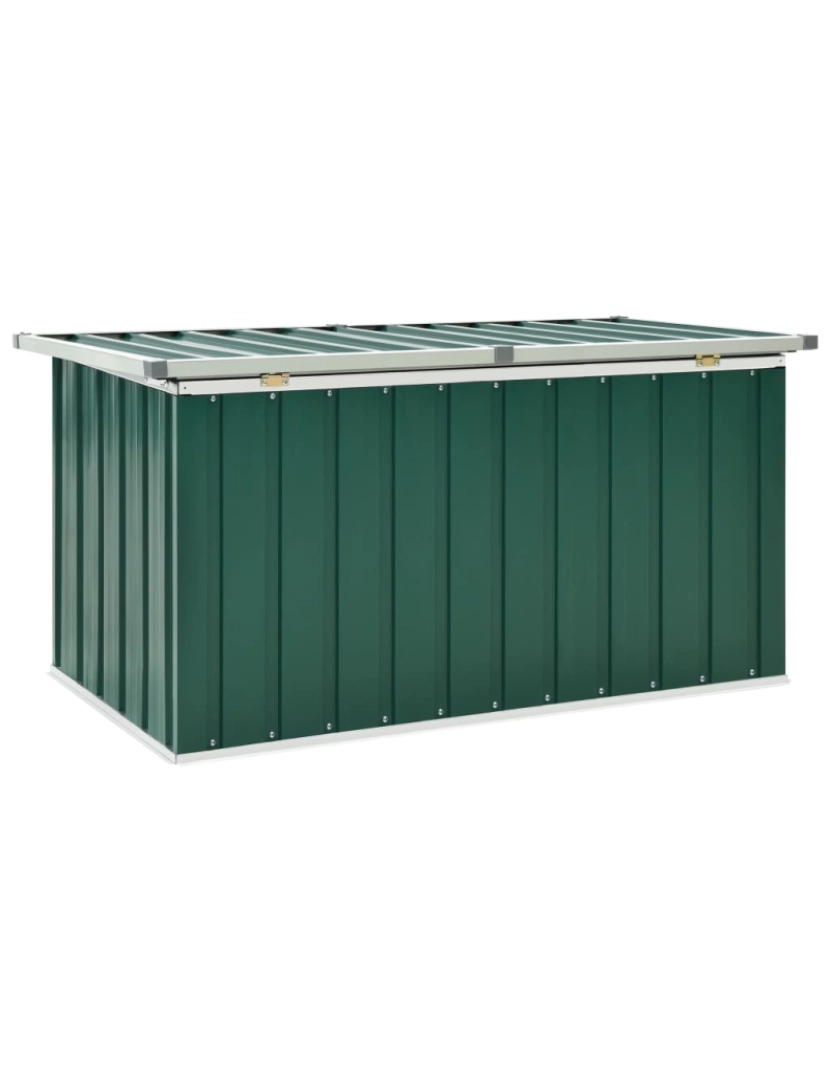 imagem de vidaXL Caixa de arrumação para jardim 129x67x65 cm verde4