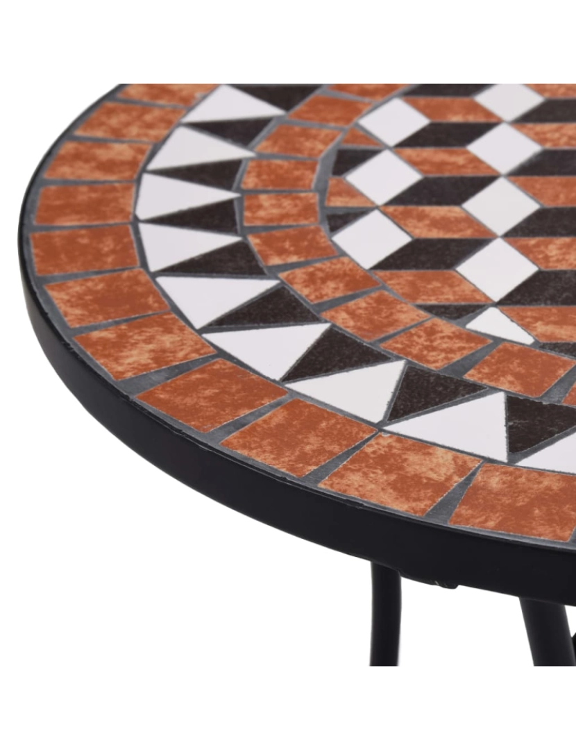 imagem de vidaXL Mesa bistrô em mosaico 60 cm cerâmica castanho5