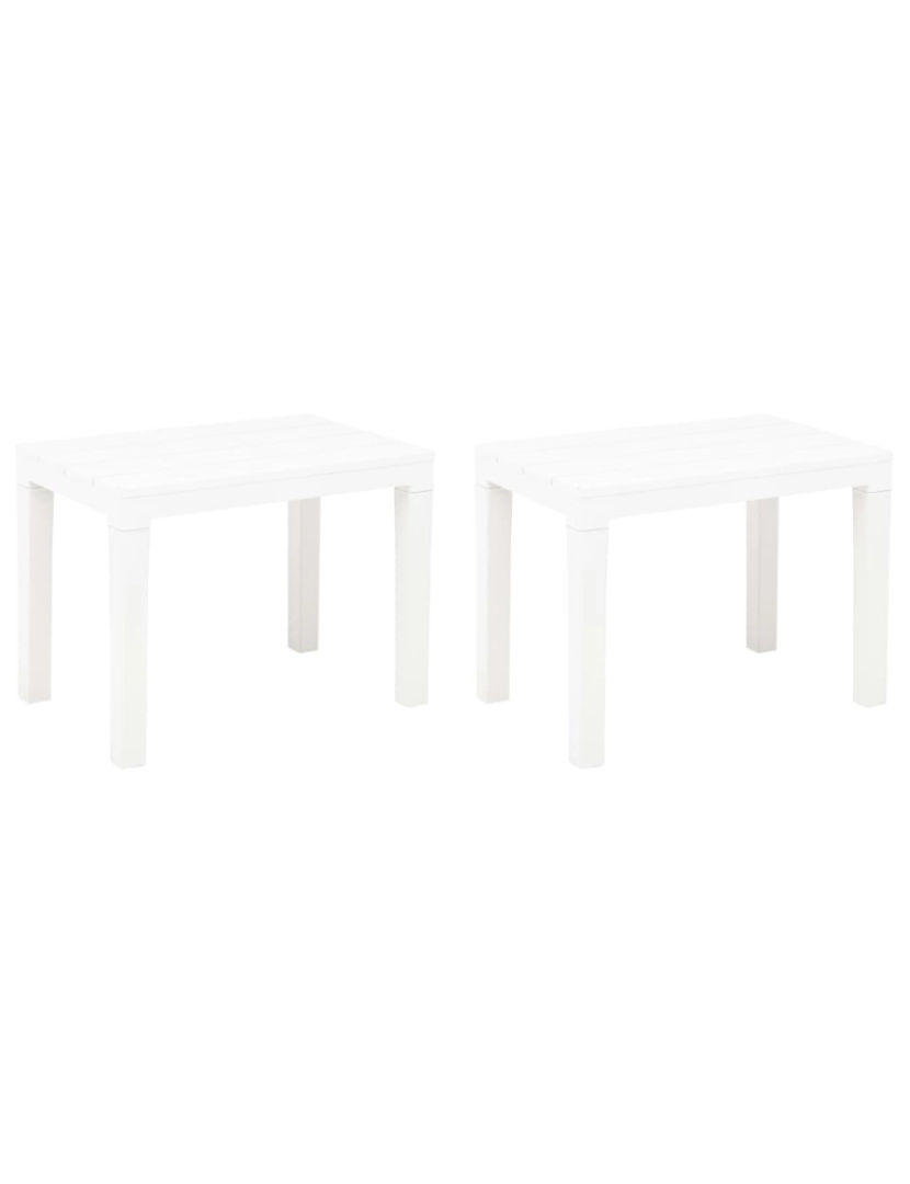 imagem de vidaXL Bancos de jardim 2 pcs plástico branco1