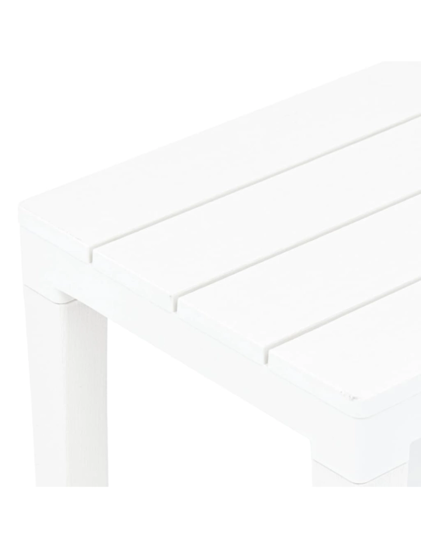 imagem de vidaXL Bancos de jardim 2 pcs plástico branco6