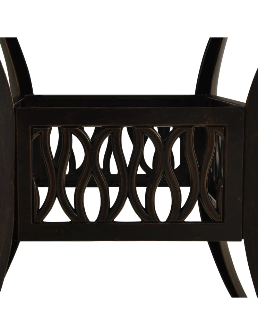 imagem de vidaXL Mesa de jardim 90x90x73 cm alumínio fundido bronze5