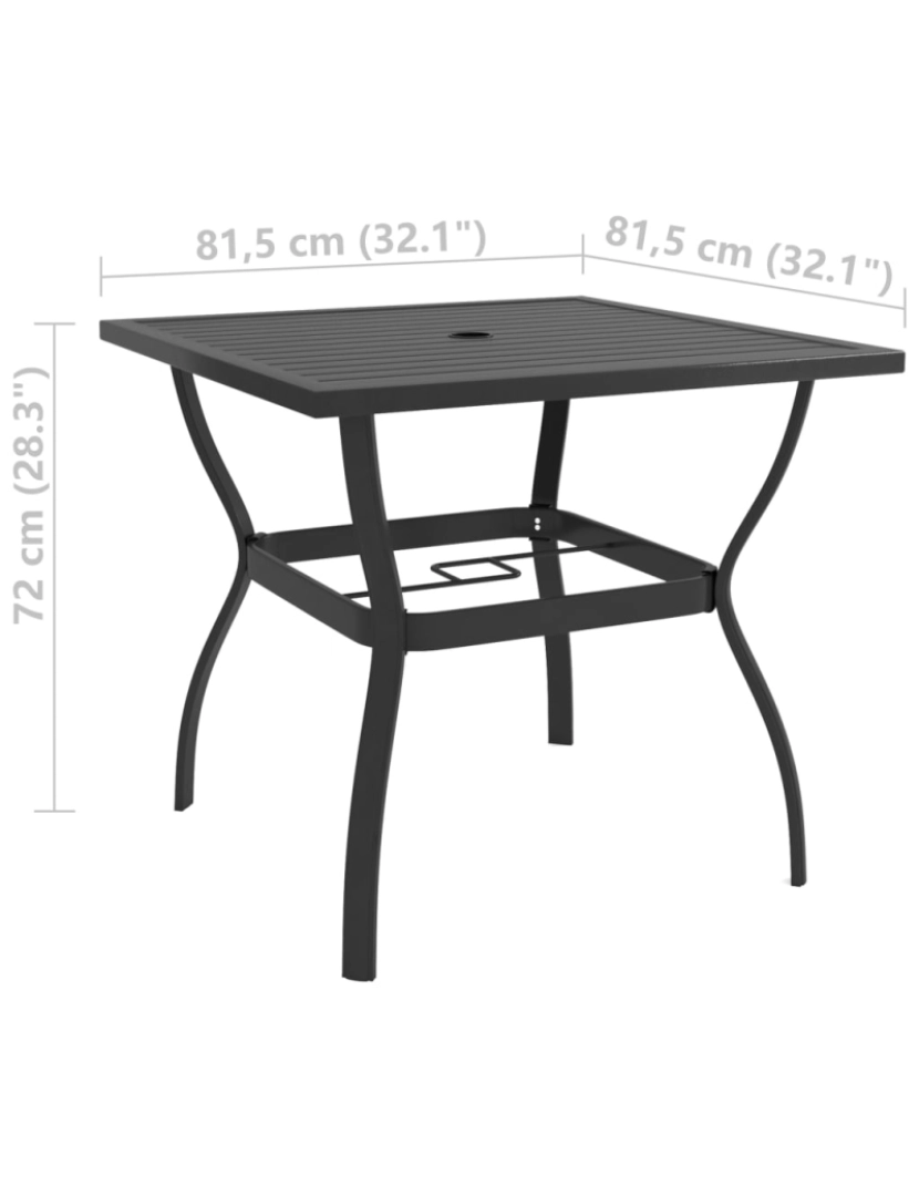 imagem de vidaXL Mesa de jardim 81,5x81,5x72 cm aço antracite6