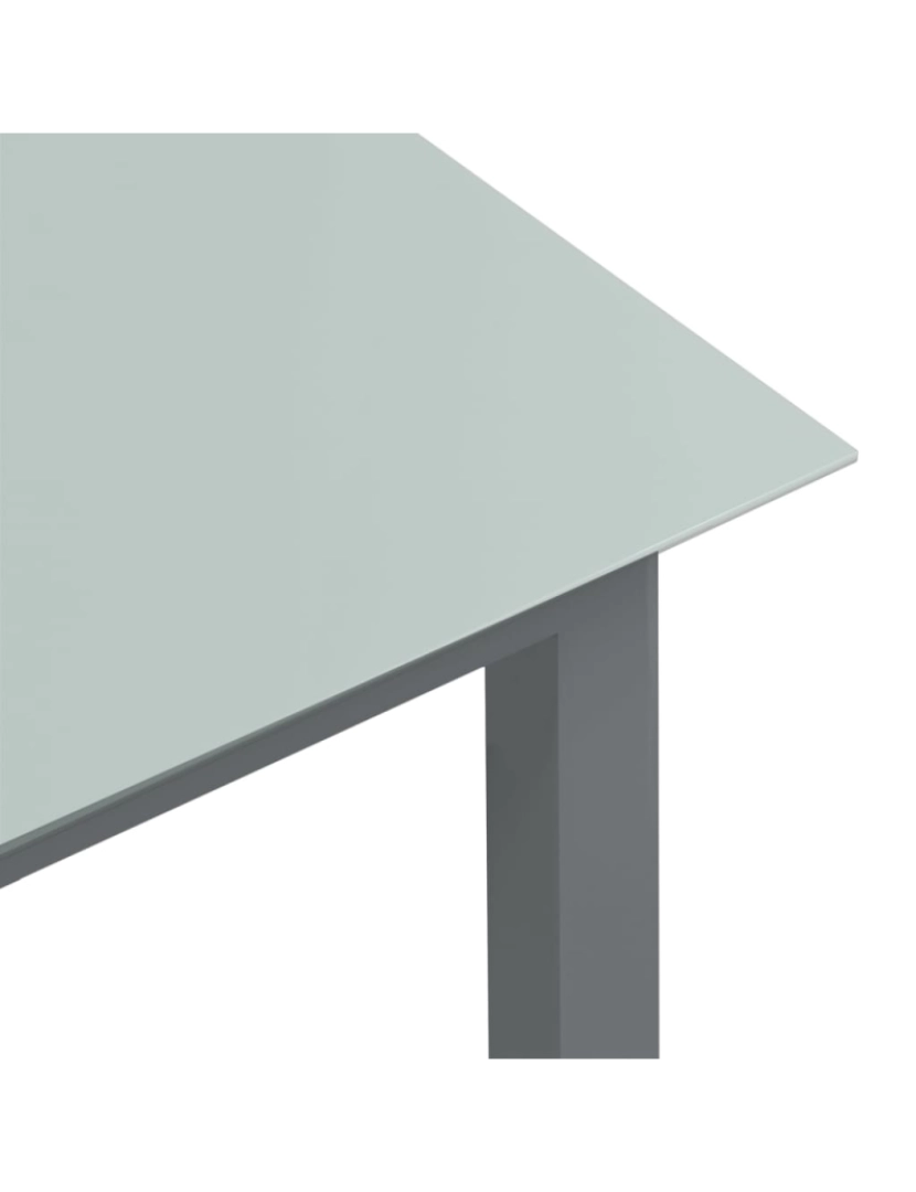 imagem de vidaXL Mesa de jardim em alumínio e vidro 80x80x74 cm cinzento-claro5