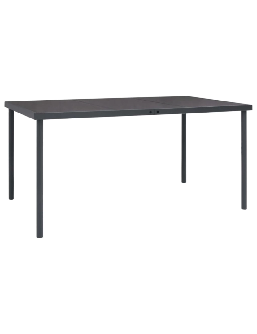 imagem de vidaXL Mesa de jantar para jardim 150x90x74 cm aço antracite1