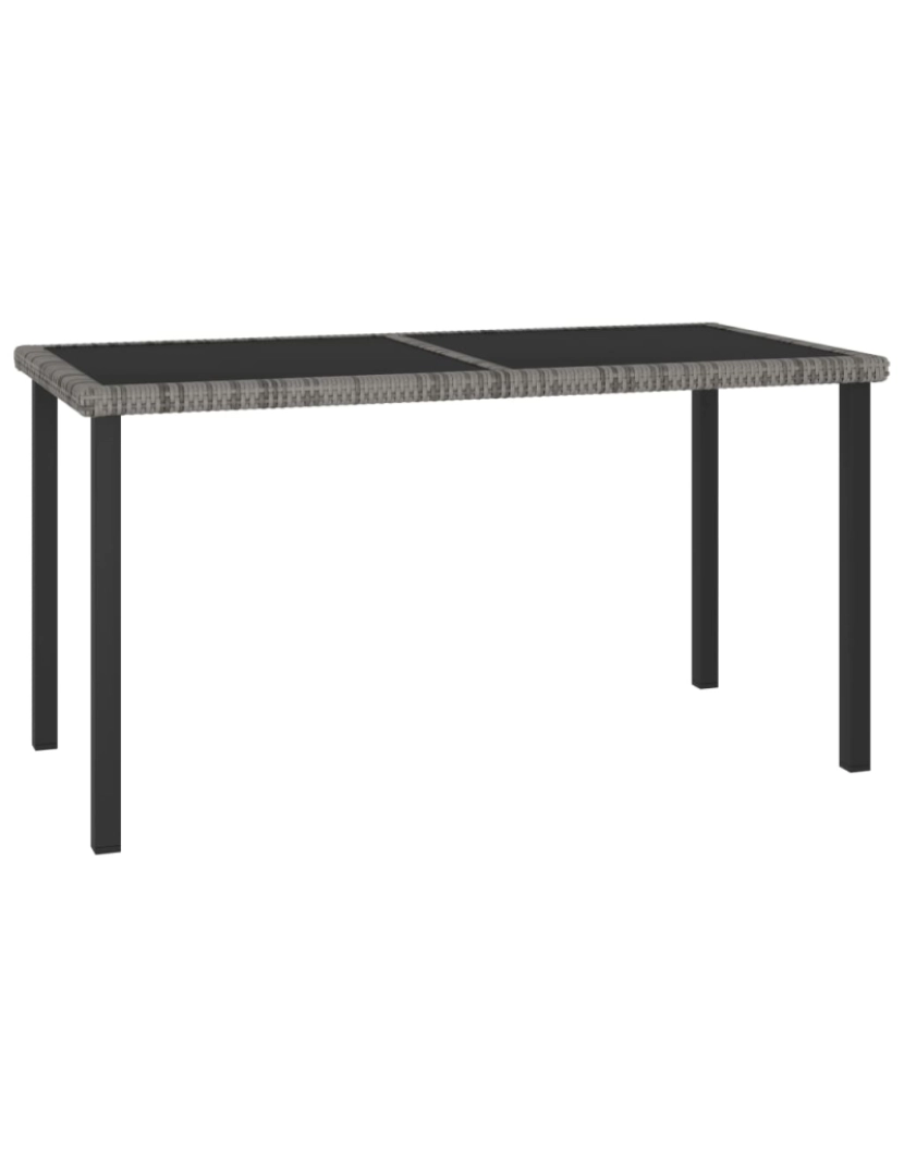 imagem de vidaXL Mesa de jantar para jardim 140x70x73 cm vime PE cinzento2