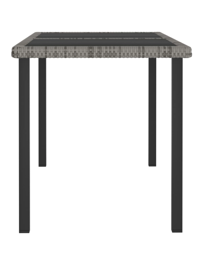 imagem de vidaXL Mesa de jantar para jardim 140x70x73 cm vime PE cinzento4