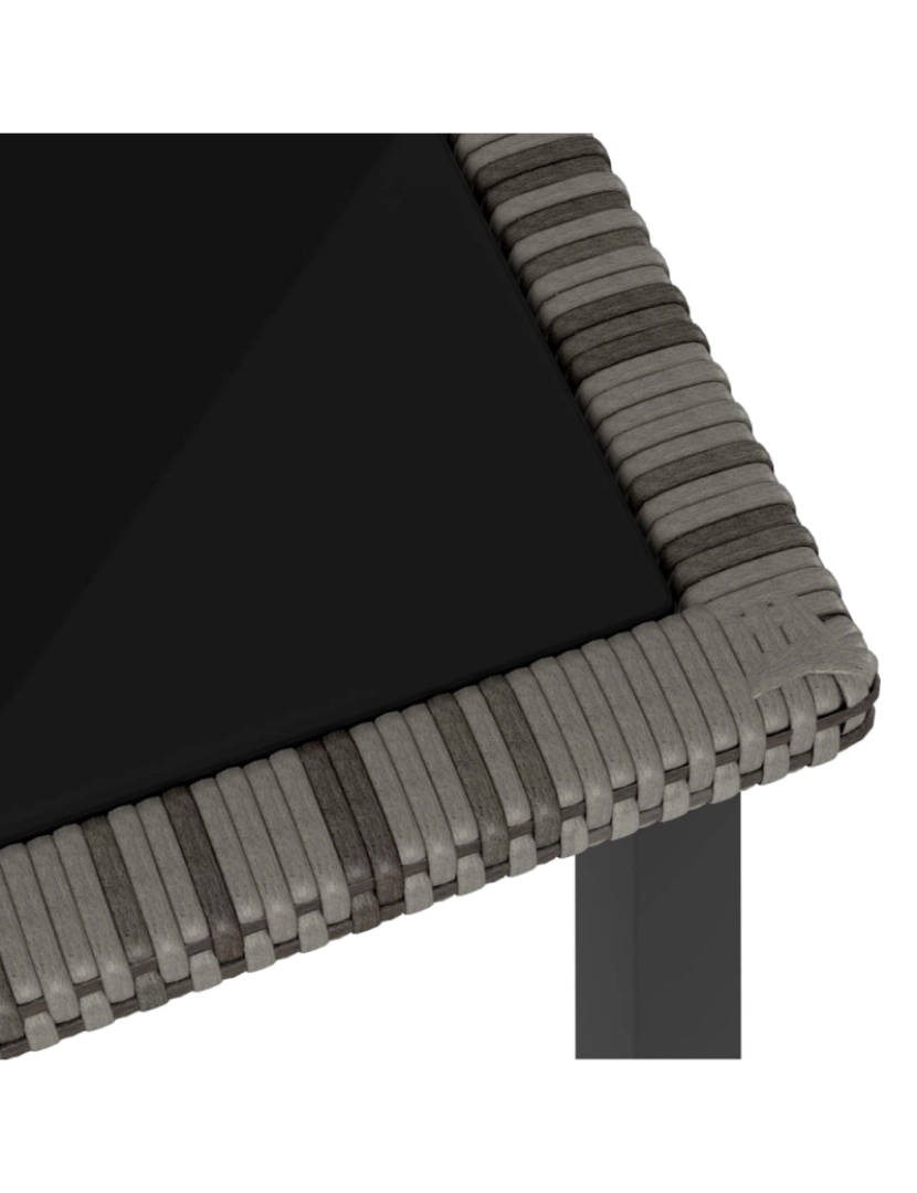 imagem de vidaXL Mesa de jantar para jardim 140x70x73 cm vime PE cinzento5