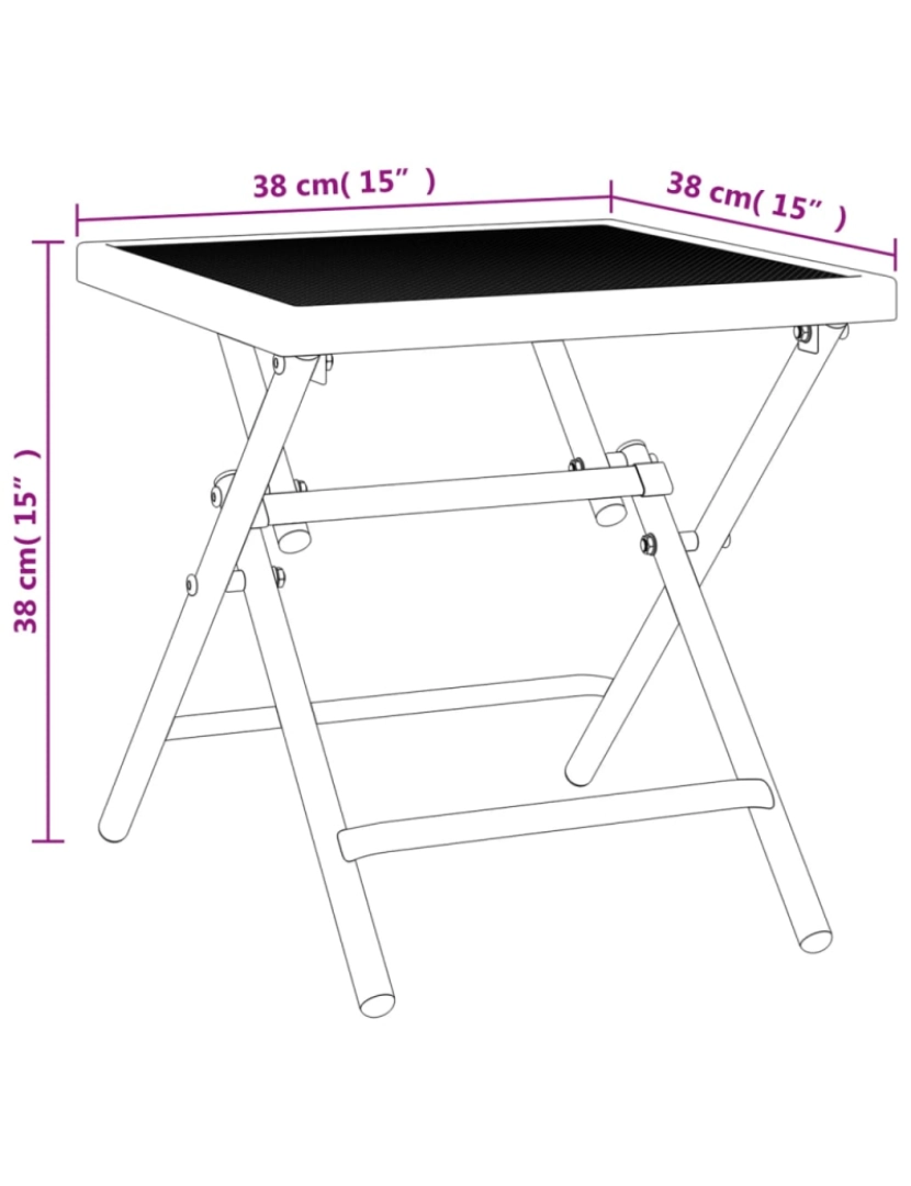 imagem de vidaXL Mesa de jardim dobrável 38x38x38 cm malha de aço antracite9