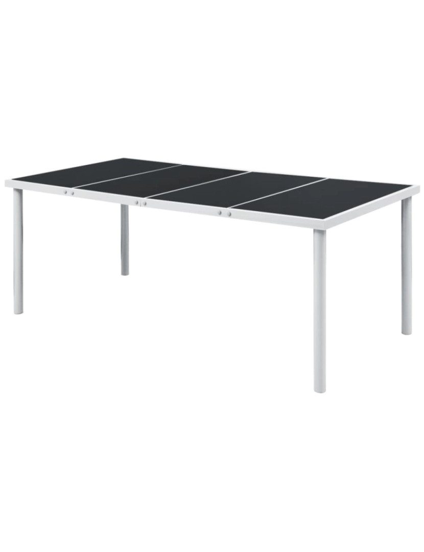 imagem de vidaXL Mesa de jardim 190x90x74 cm preto aço2