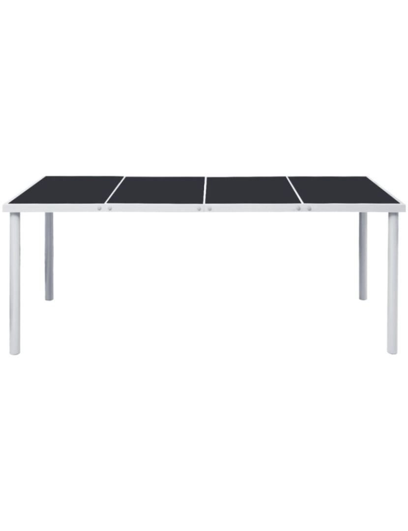 imagem de vidaXL Mesa de jardim 190x90x74 cm preto aço3