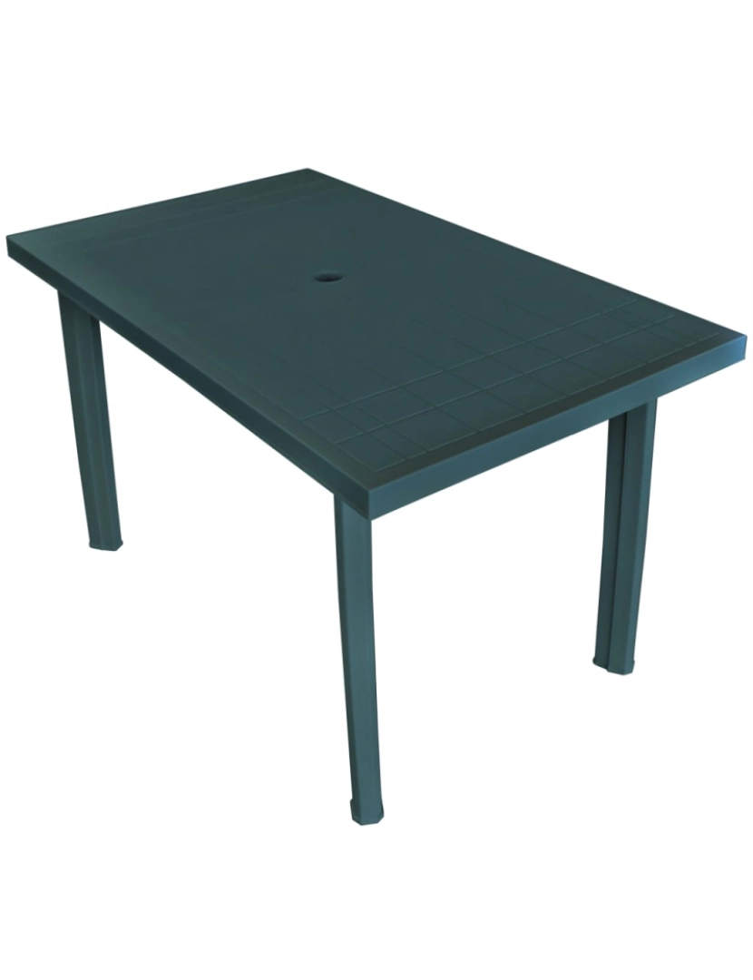 imagem de vidaXL Mesa de jardim 126x76x72 cm plástico verde2