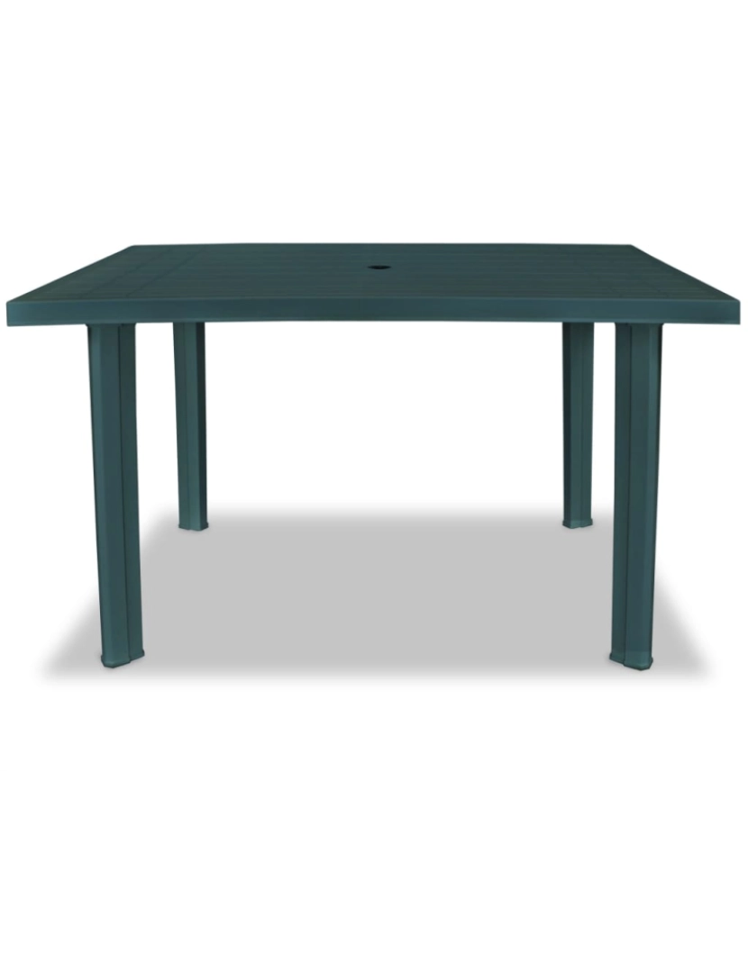 imagem de vidaXL Mesa de jardim 126x76x72 cm plástico verde3