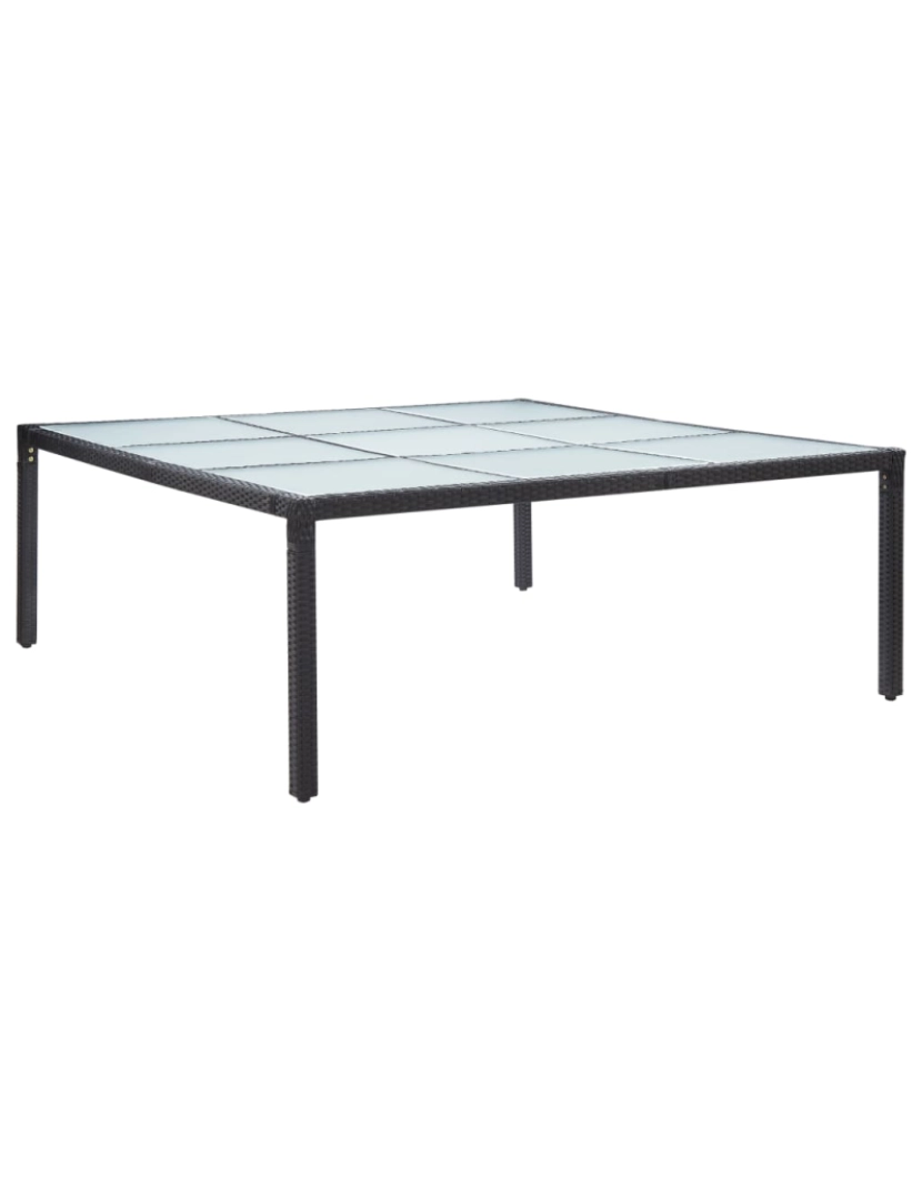 imagem de vidaXL Mesa de jantar para jardim 200x200x74 cm vime PE preto1