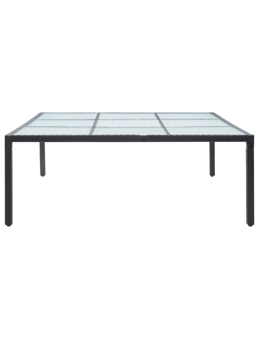 imagem de vidaXL Mesa de jantar para jardim 200x200x74 cm vime PE preto3