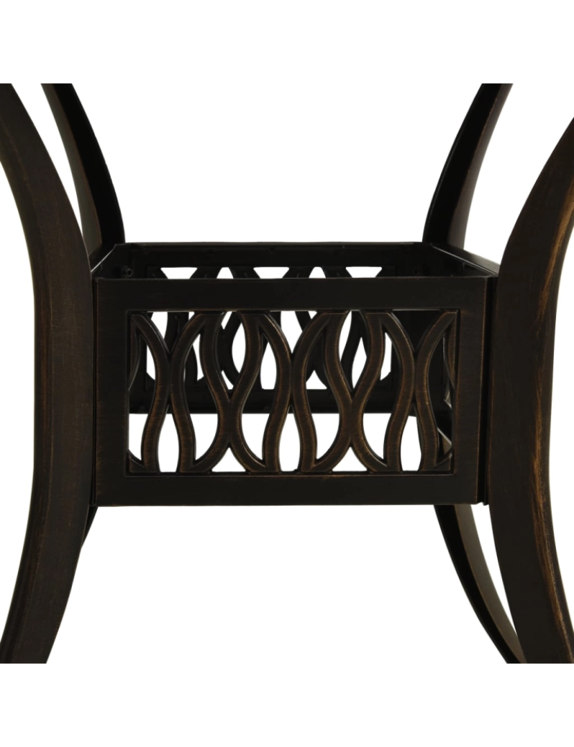 imagem de vidaXL Mesa de jardim 90x90x74 cm alumínio fundido bronze5