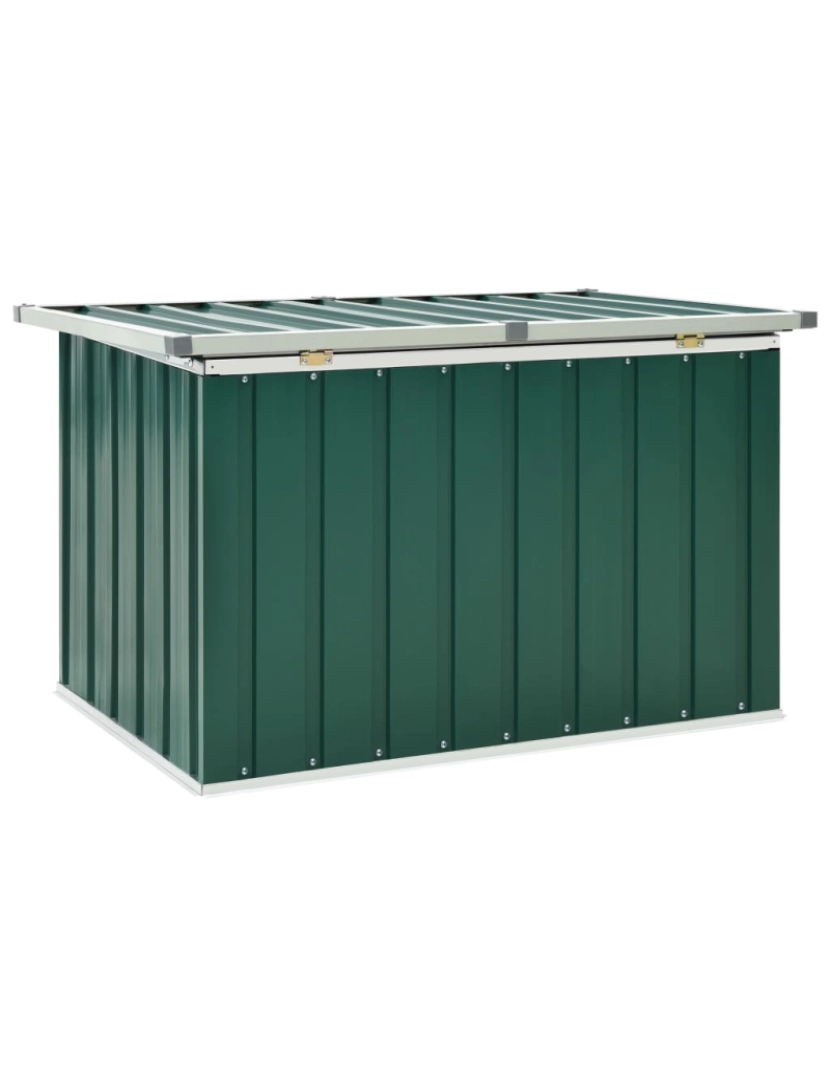 imagem de vidaXL Caixa de arrumação para jardim 109x67x65 cm verde4