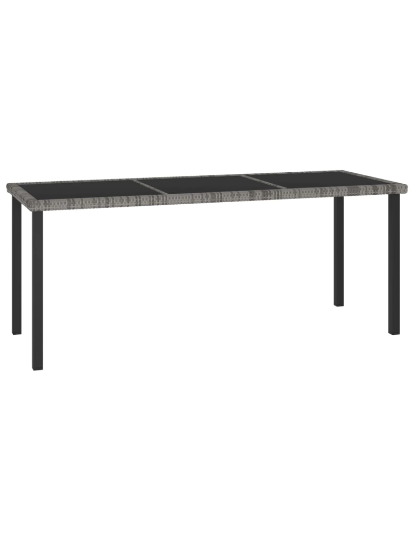 imagem de vidaXL Mesa de jantar para jardim 180x70x73 cm vime PE cinzento1