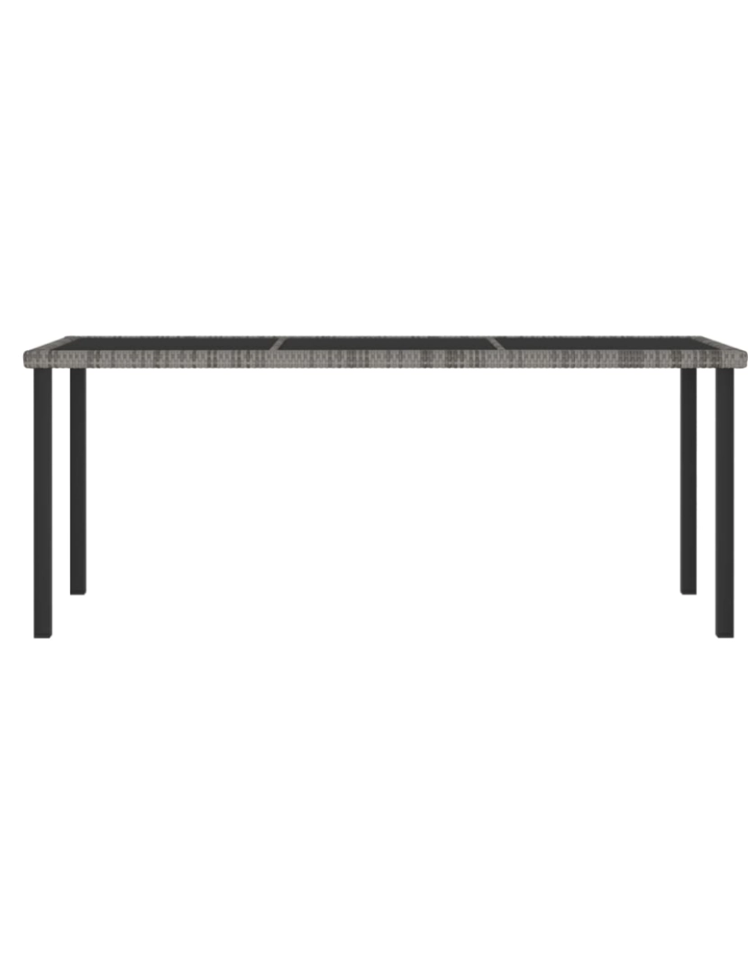 imagem de vidaXL Mesa de jantar para jardim 180x70x73 cm vime PE cinzento3