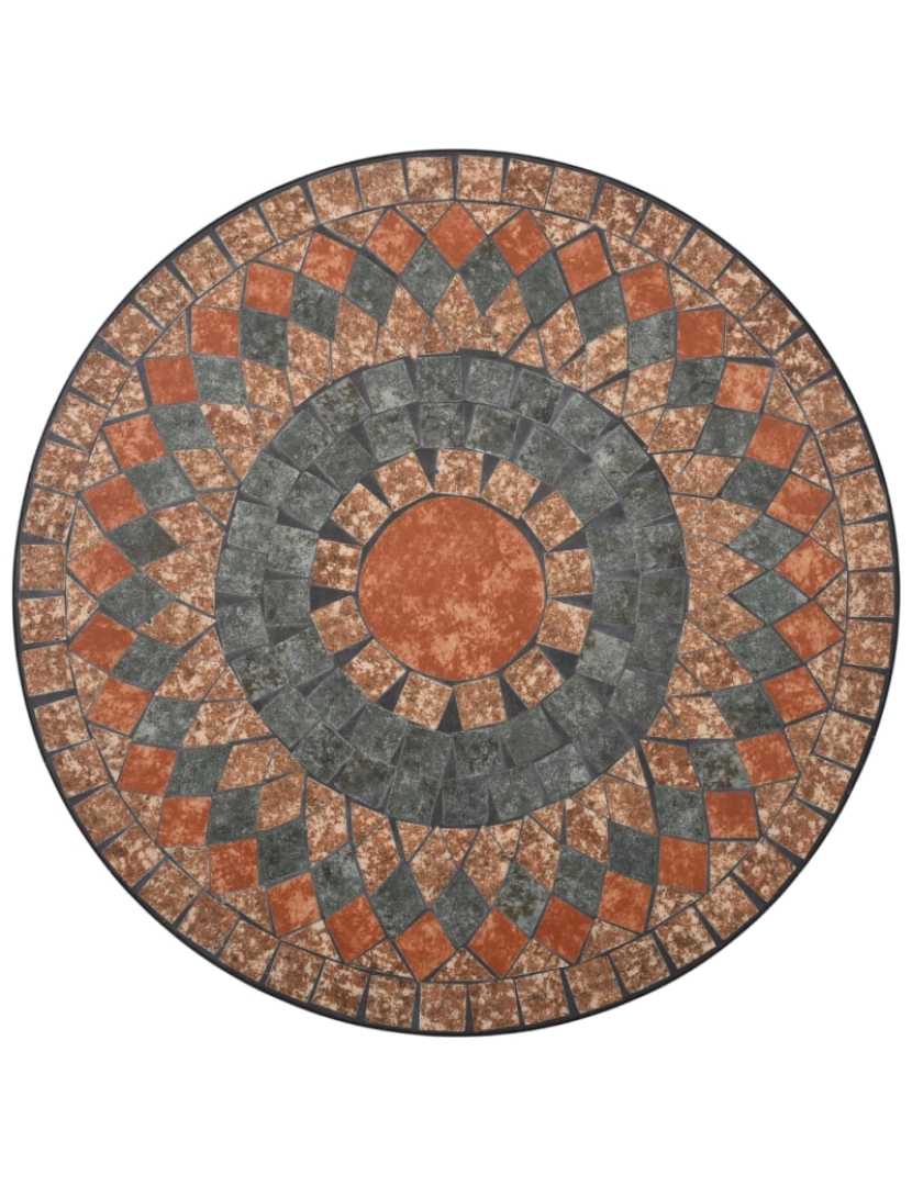 imagem de vidaXL Mesa bistrô em mosaico 60 cm cerâmica laranja/cinzento8