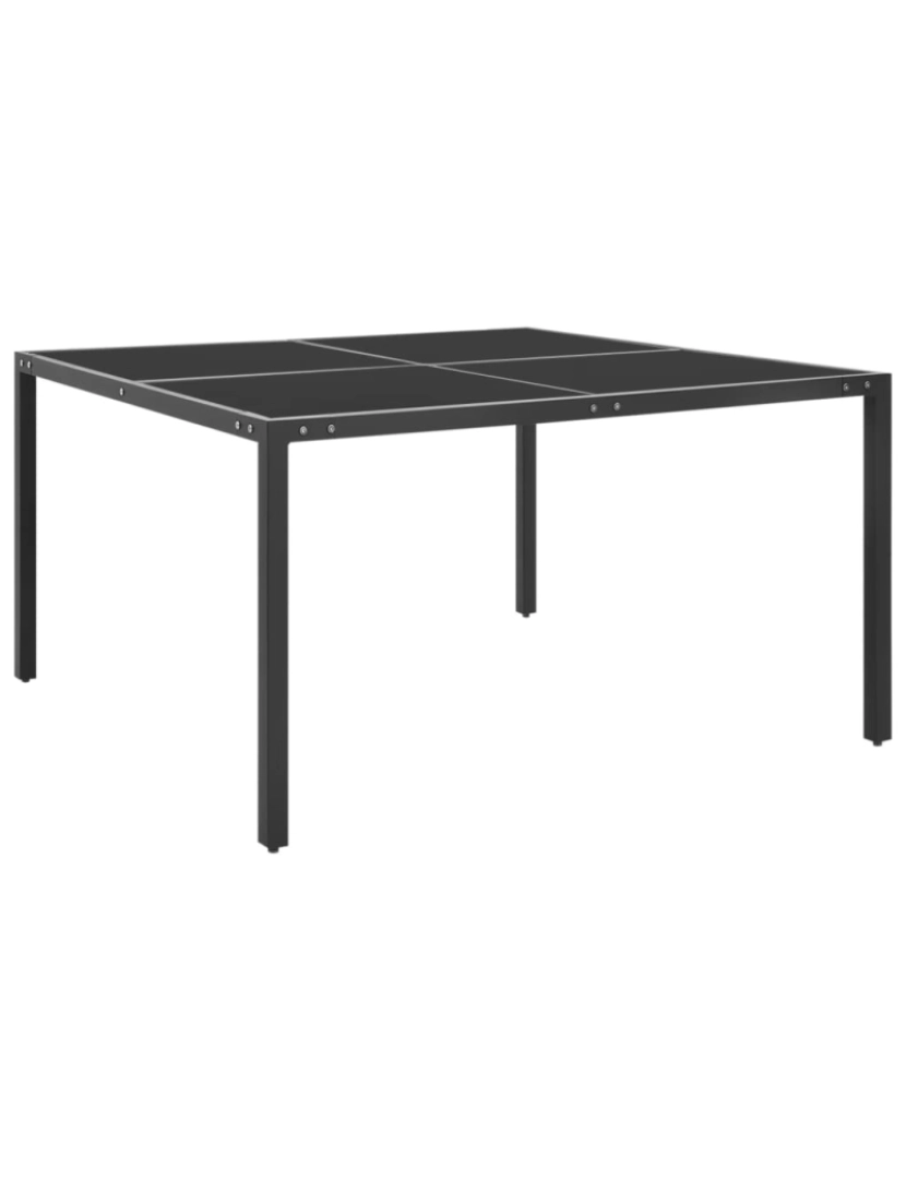 imagem de vidaXL Mesa de jardim 130x130x72 cm aço e vidro antracite2