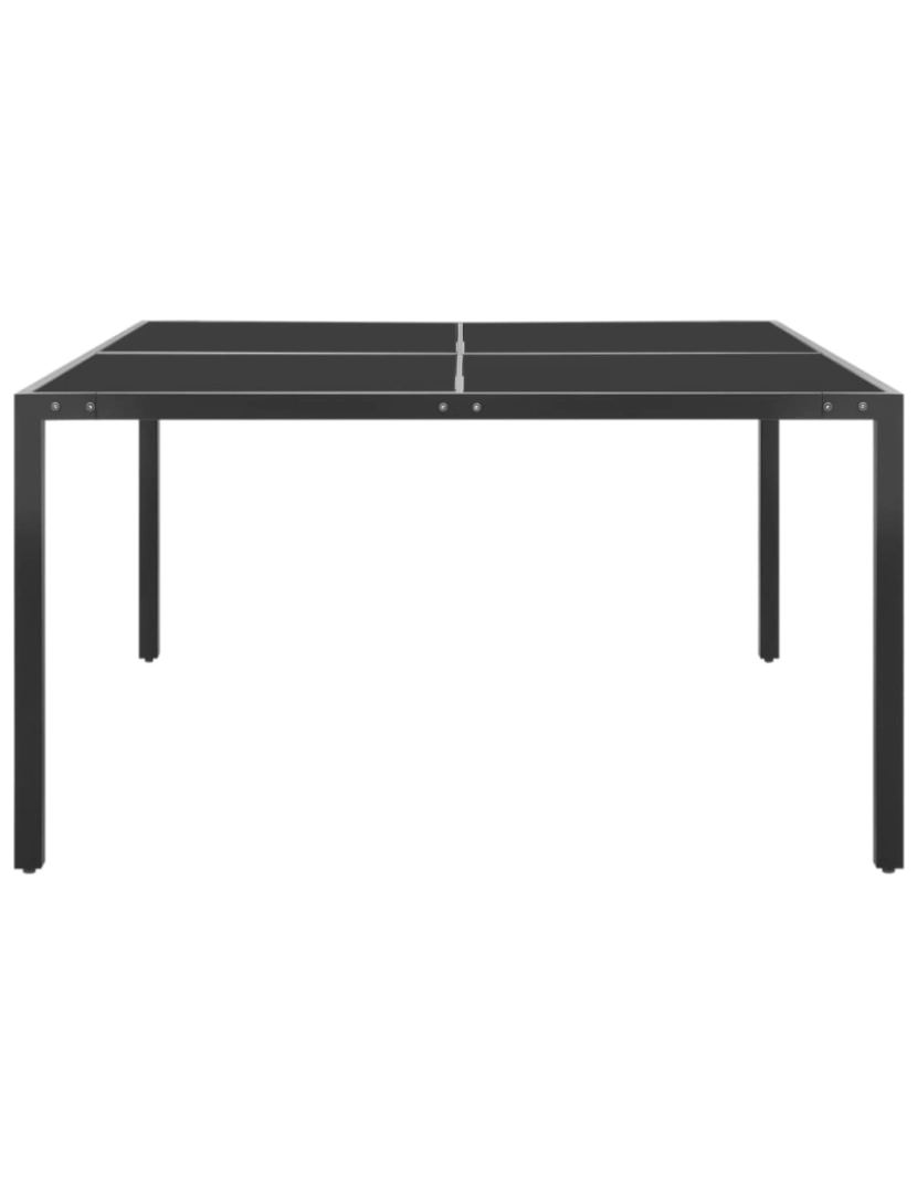 imagem de vidaXL Mesa de jardim 130x130x72 cm aço e vidro antracite3