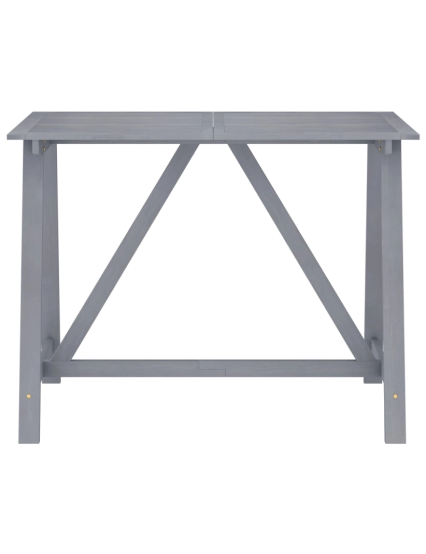 imagem de vidaXL Mesa de bar para jardim 140x70x104 cm acácia maciça cinzento3